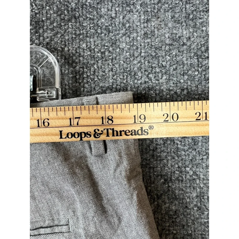 Reiss Mens Pants Grey Cotton Linen Blend Tailored Dress Pants Trousers 38 x 27.5
